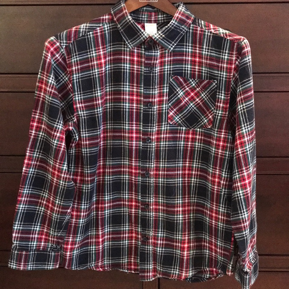 Gymboree Boys Flannel Plaid Button Down Shirt Size Large
